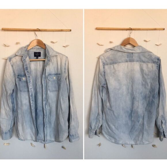 Light wash chambray top - Picture 3 of 4